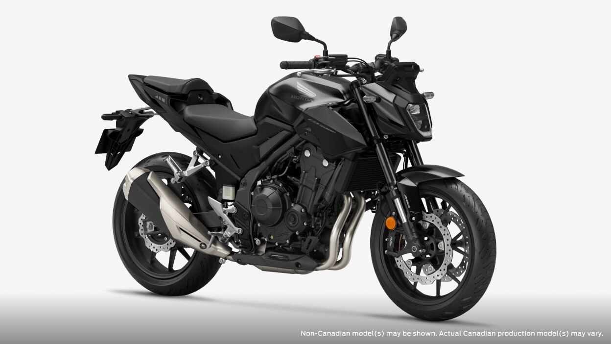 A CB500F in studio, non Canadian model may be shown