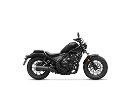 Left angle studio image of Rebel in Mat Ballistic Black Metallic